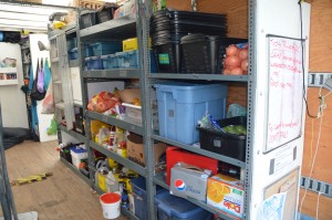 right side showing food shelves