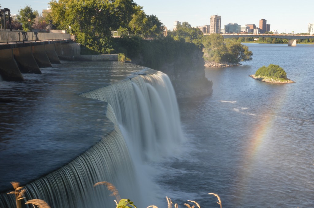 Rideau Falls, the Rideau flowing into the Ottawa River, Hull PQ in background